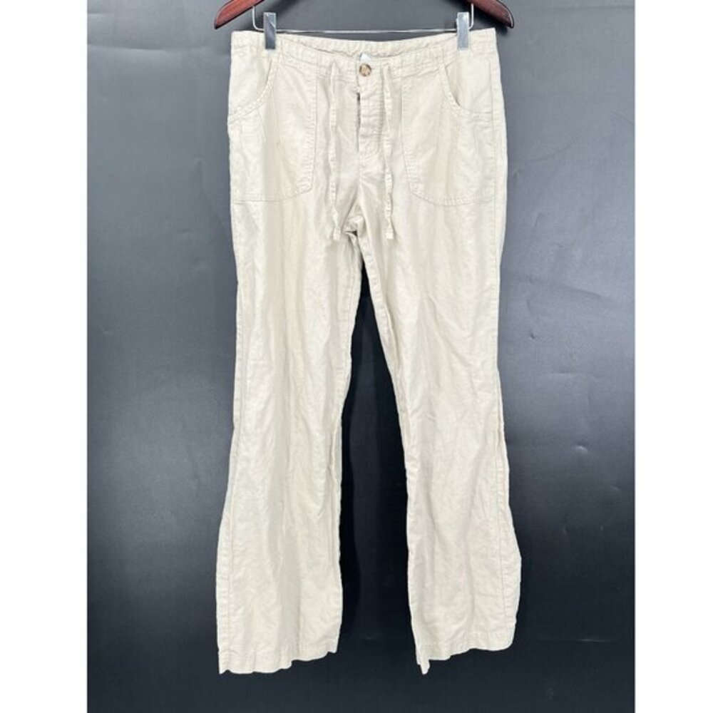 Columbia linen cotton blend button fly lagenlook pant coastal grandma nautical 8